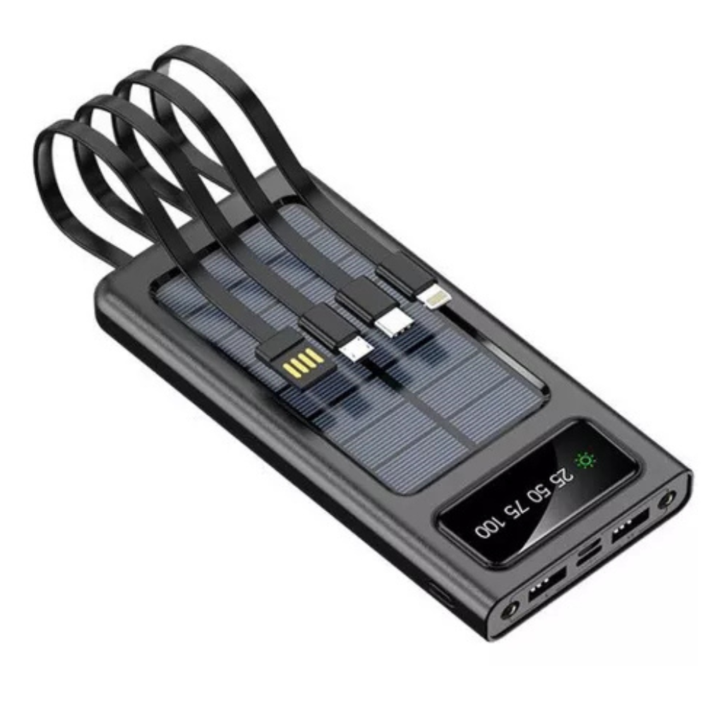 Power bank solar de 20000 mah (4 puertos)