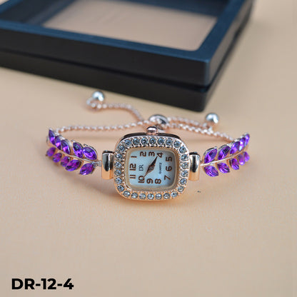 DR-12 Reloj pulsera dorado tipo joya