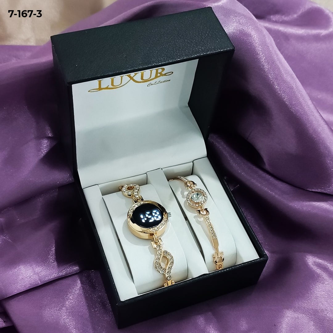 Reloj Luxur Led + pulsera + estuche marca